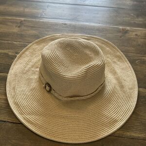 Women’s Sun Hat Beige Wide Brim One Size Beach